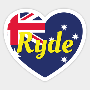 Ryde NSW Australia Australian Flag Heart Sticker